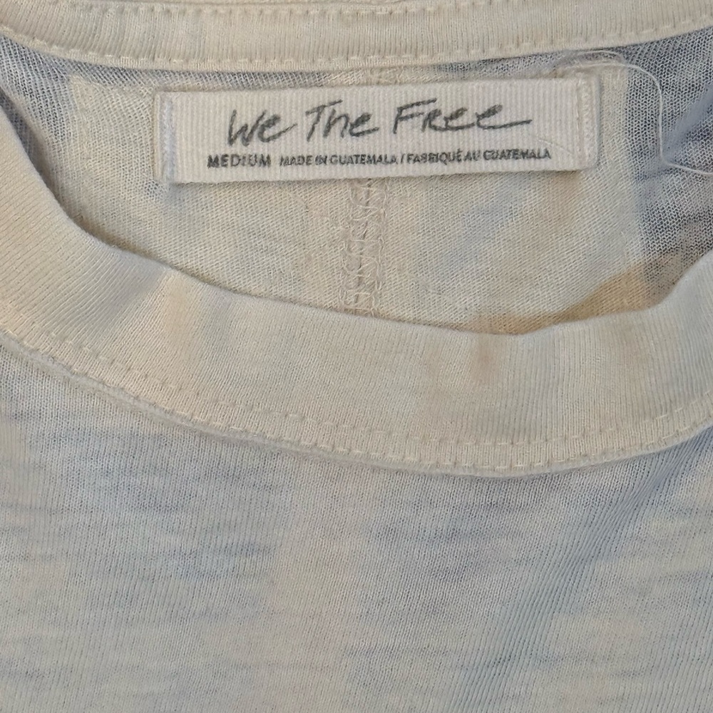 WE THE FREE Light Cream Raw Hemmed Tee FLAW - Picture 10 of 12
